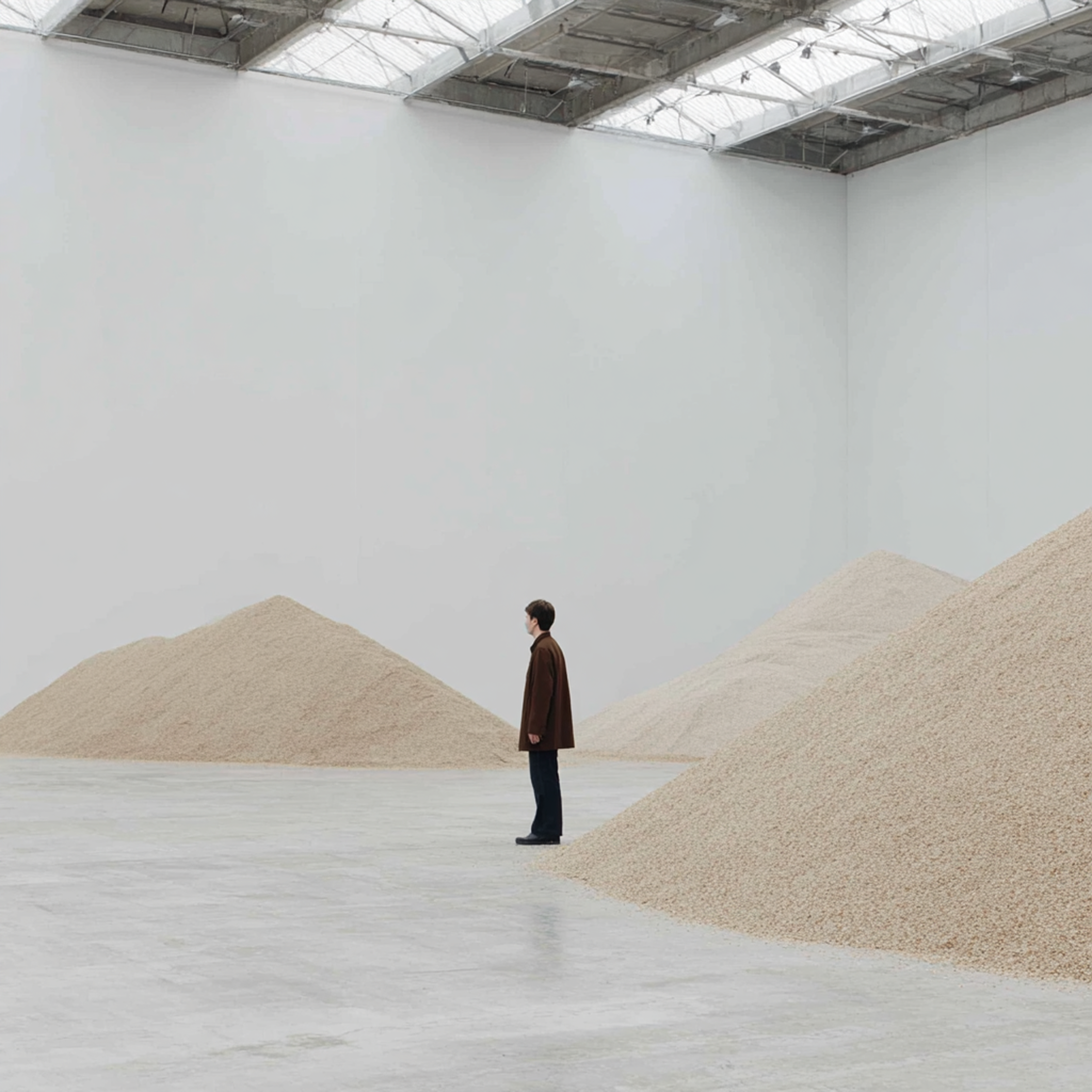 Man Among Sand Mountains